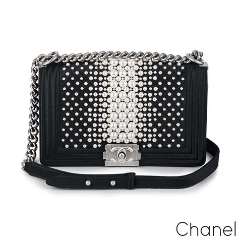 chanel pearl boy bag|Chanel Pearl Medium Boy Bag .